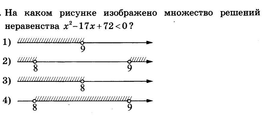 На каком рисунке изображено множество решений системы неравенств х меньше 9