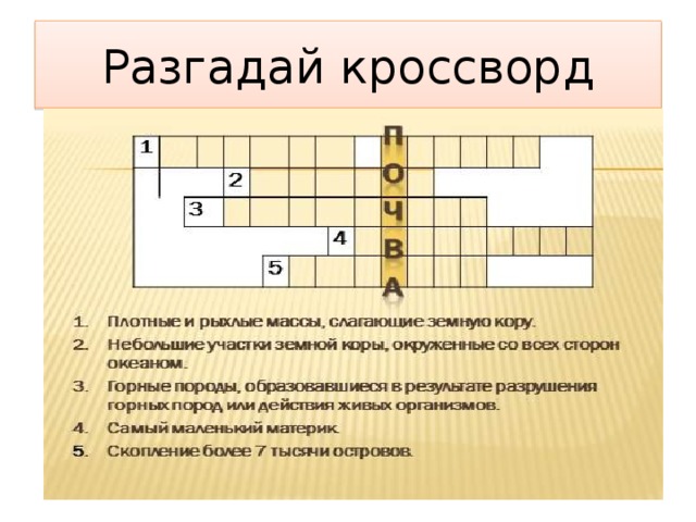 Кроссворд по географии природные ресурсы