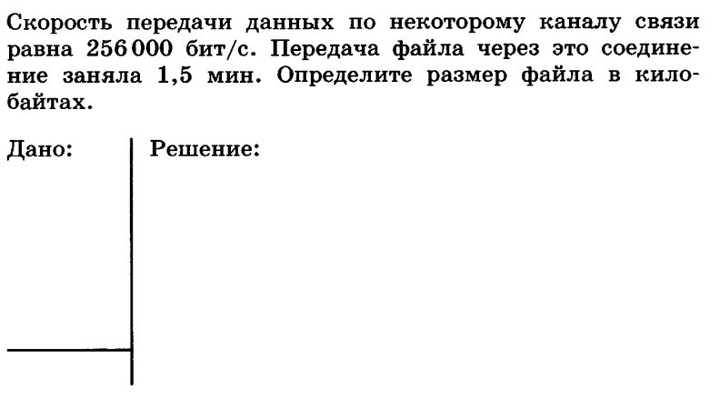 Скорость передачи данных равна 256000 бит с