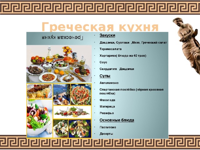 Греческая кухня список