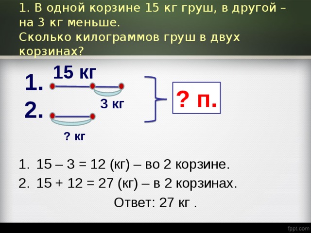 В одной корзине 6 кг яблок