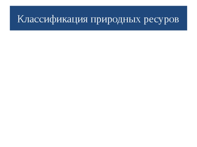 Классификация природных ресуров 