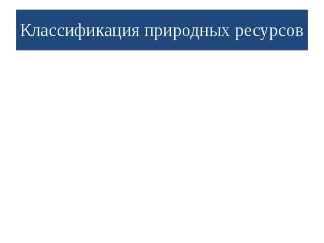 Классификация природных ресурсов 