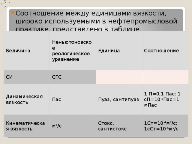 В каких единицах измеряется вязкость