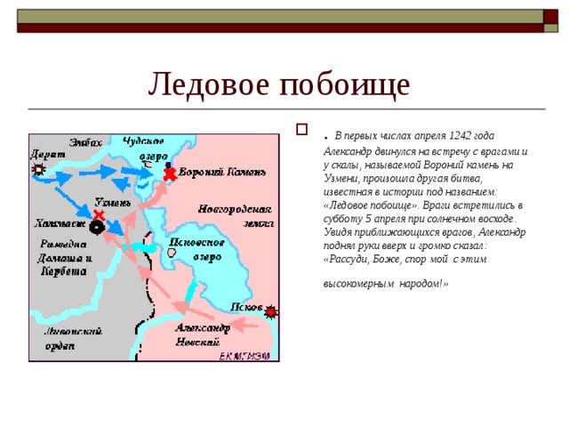 Где произошло ледовое побоище