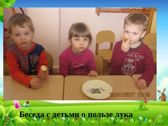 Беседа с детьми о пользе лука 