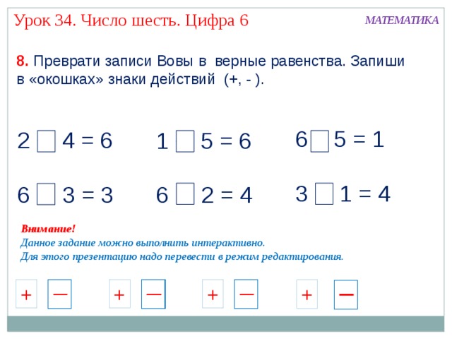 Технологическая карта урока число и цифра 6