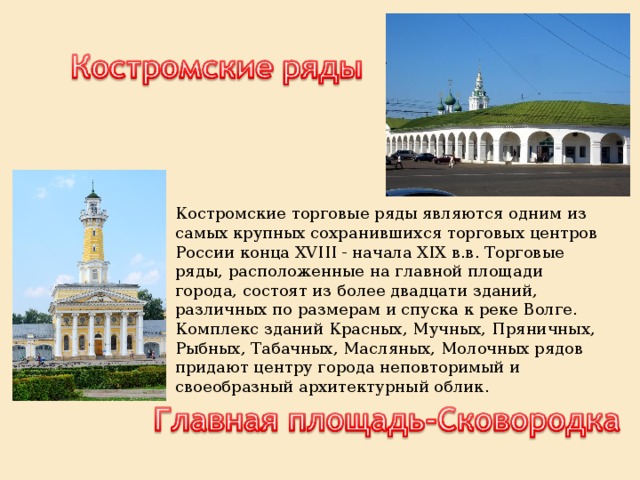 Торговые ряды кострома карта