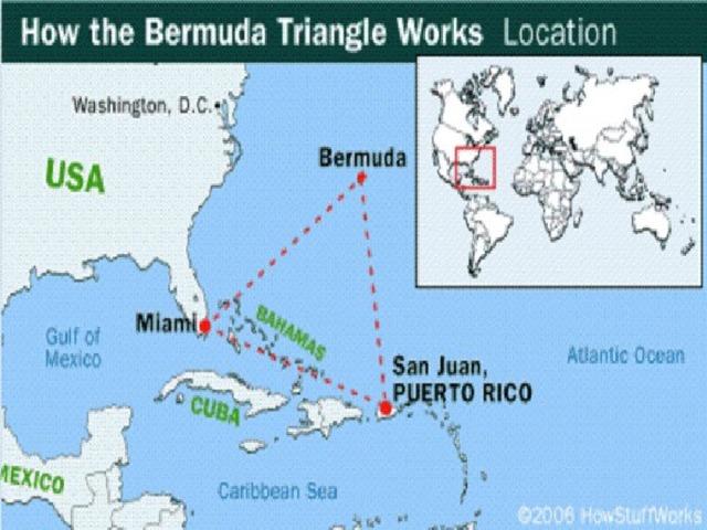 Берму́дский треуго́льник — район в западной части Атлантического океана, у юго-восточных берегов США, в котором происходят таинственные исчезновения морских и воздушных судов.