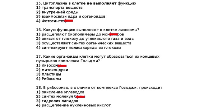 Установите соответствие между характеристиками и органоидами клетки