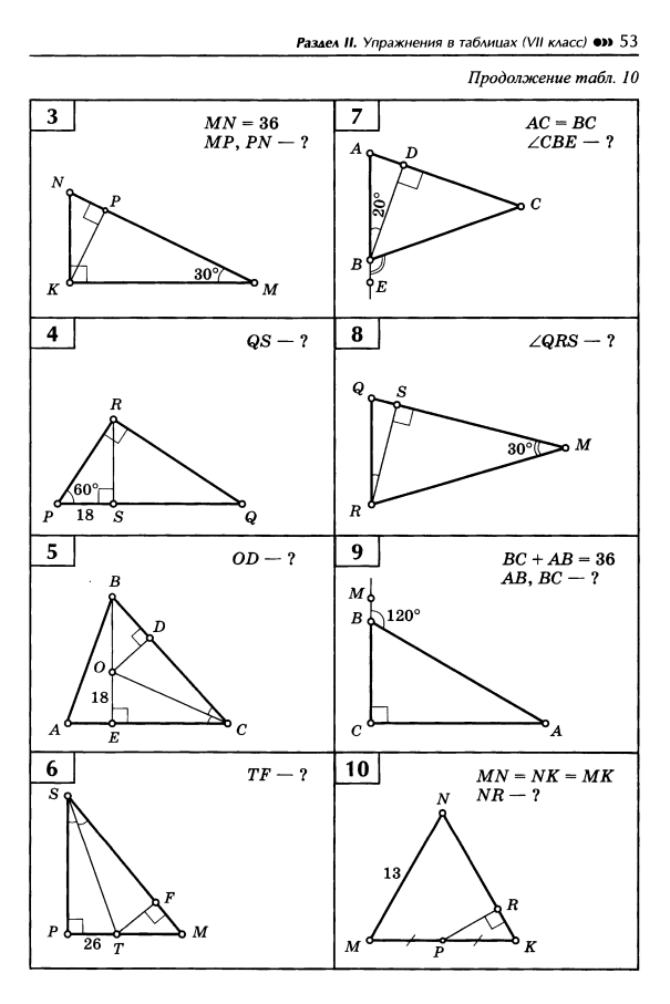 Задачи по готовым чертежам 7 класс треугольники