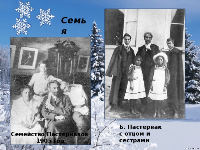 Семья Б. Пастернак с отцом и сестрами Семейство Пастернаков 1905 год