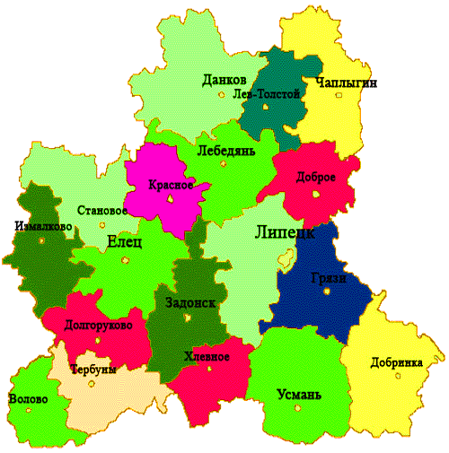 Карты Липецкой области
