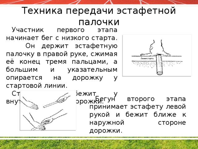 Схема обучения технике низкого старта