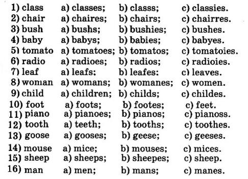 Множественное число существительных в английском языке или Plural nouns