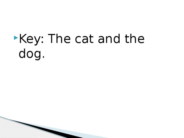 Key: The cat and the dog. 