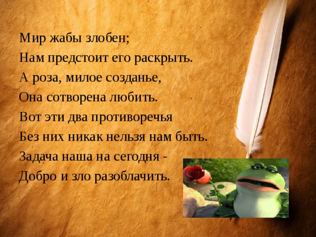 План жабы и розы