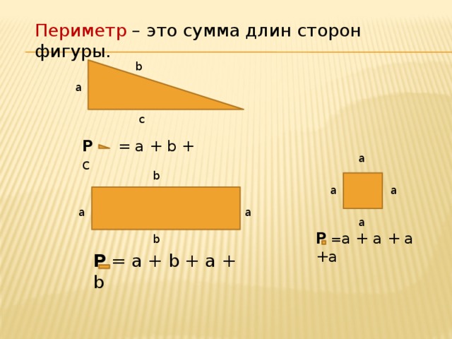 Как найти сторону фигуры. Периметр сумма длин всех сторон. Сумма длин стороны фигуры. Периметр это сумма всех сторон фигуры. Нахождение сумм длин сторон фигур.