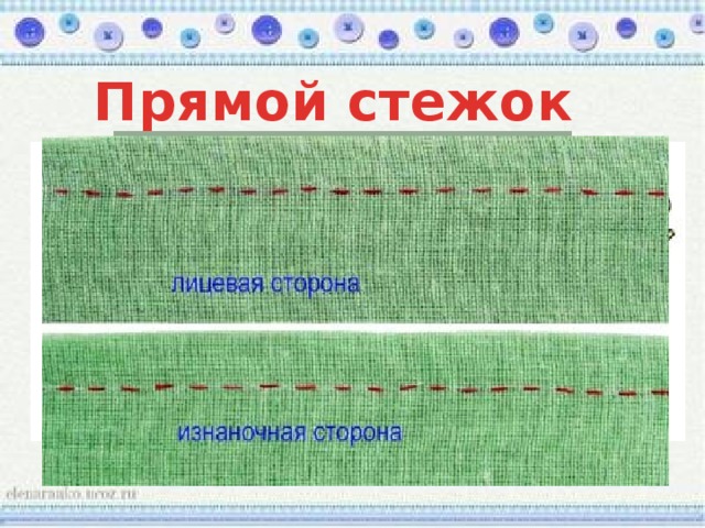 Прямой стежок 