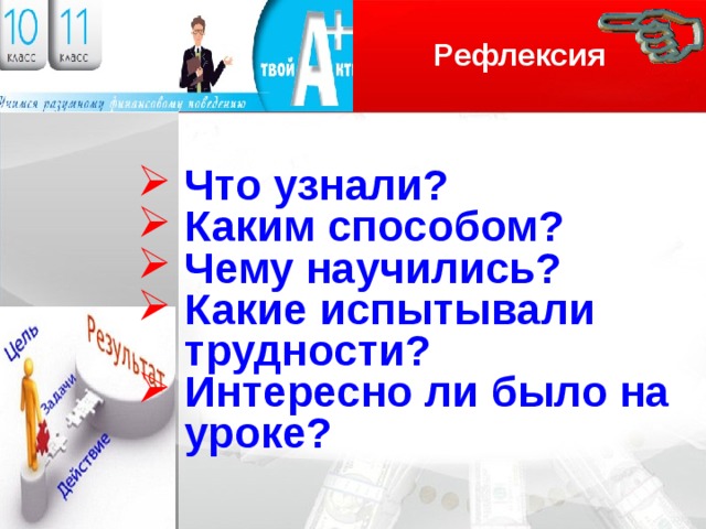 Рефлексия Логотип Что узнали? Каким способом? Чему научились? Какие испытывали трудности? Интересно ли было на уроке? 