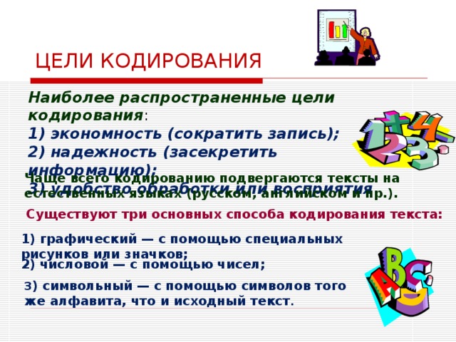 Основные цели кодирования. Цели кодирования информации. Что относится к основным целям кодирования информации?. Перечислите цели кодирования информации. В чем цель кодировки.