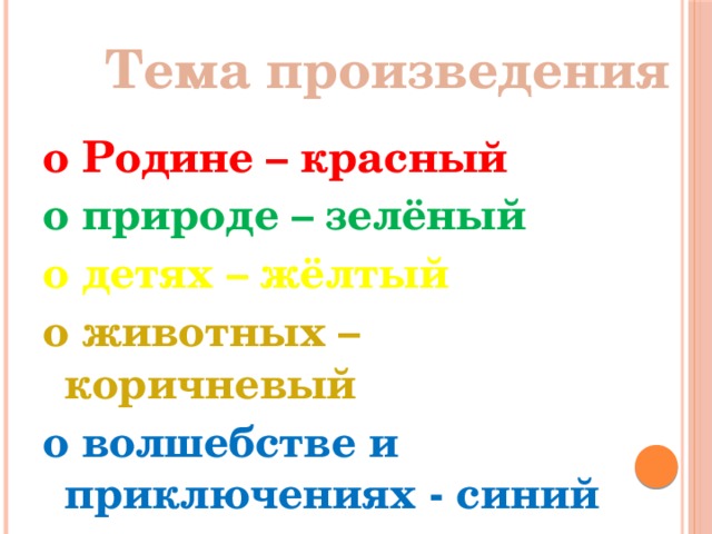 Тема произведения бывшие. Тема произведения это. Животные и Родина произведения.