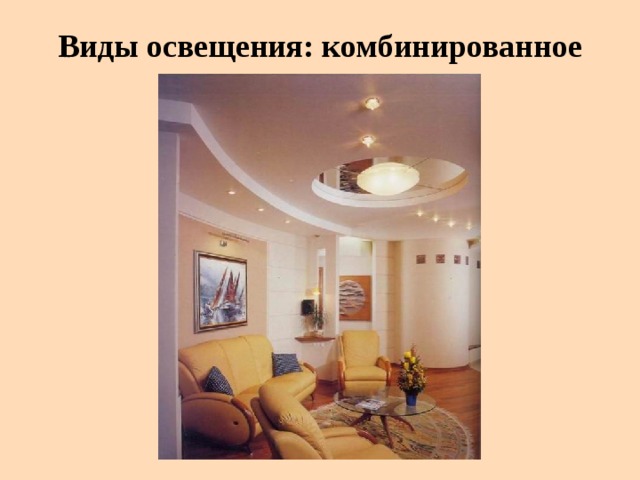 Виды освещения: комбинированное 