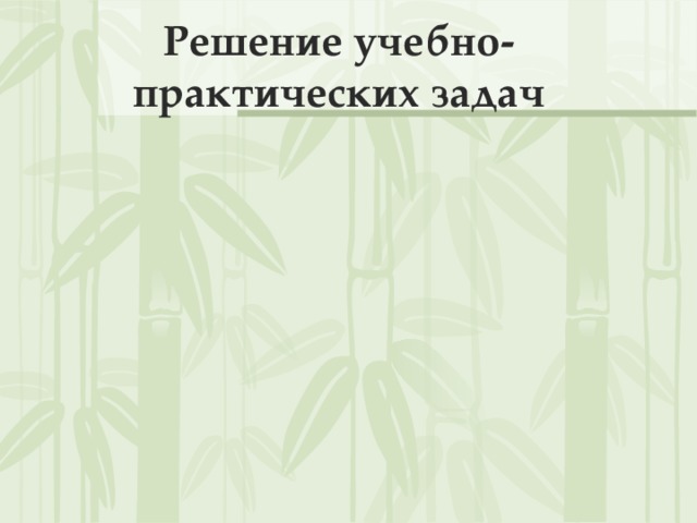 Решение учебно-практических задач 