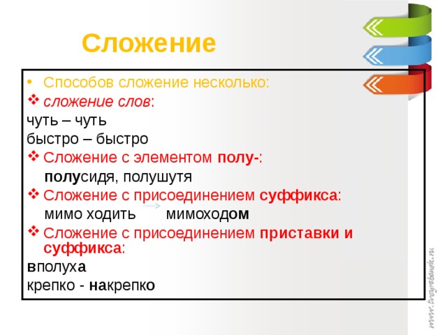 Способы образования наречий презентация