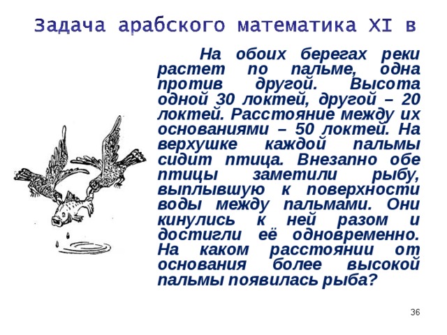 На обоих берегах. На обоих берегах реки растет по Пальме одна против другой.