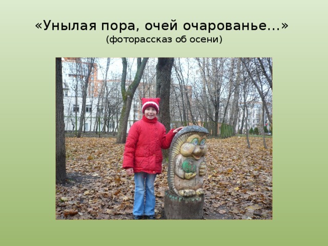 «Унылая пора, очей очарованье…»  (фоторассказ об осени) 