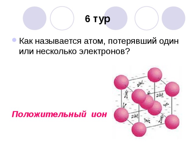 6 тур Положительный ион 