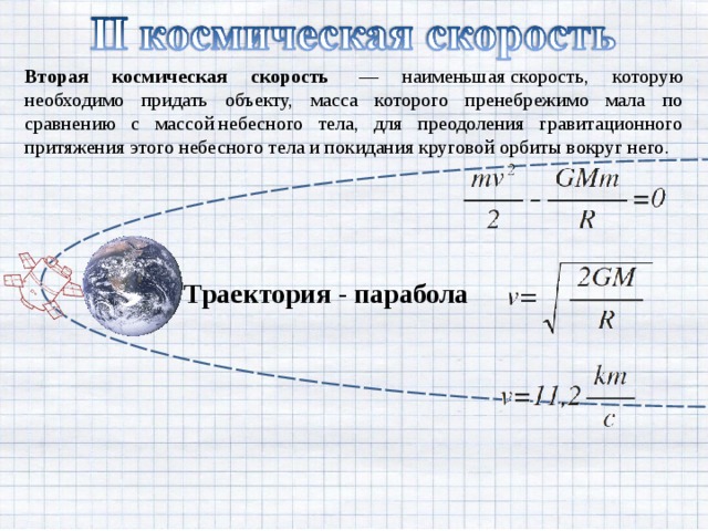 Космические скорости презентация