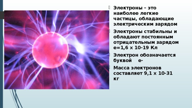 Делимость электрического заряда электрон 8 класс презентация