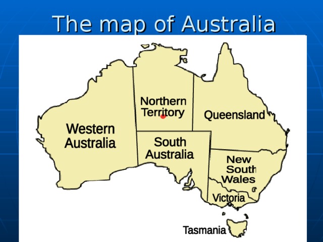 The map of Australia 