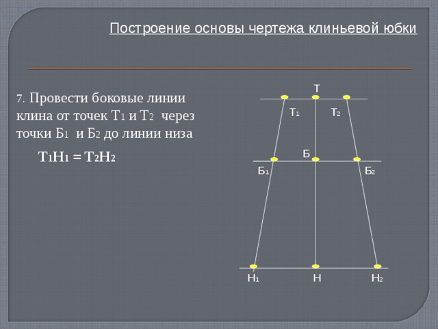 Построение клиньевой юбки