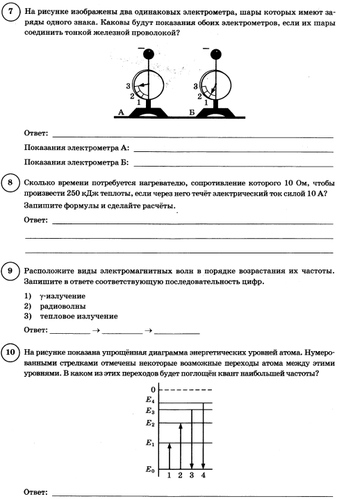 На рисунке изображены одинаковые электрометры соединенные