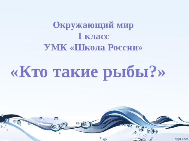 Окружающий мир 1 класс УМК «Школа России» «Кто такие рыбы?» 
