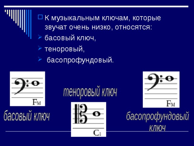 Музыкальные ключи названия и фото