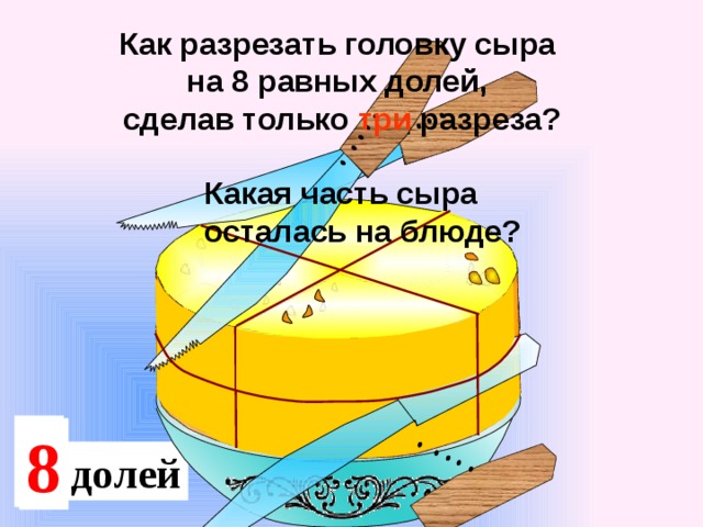 Какое самое большое количество кусков круглого торта сделав 6 разрезов