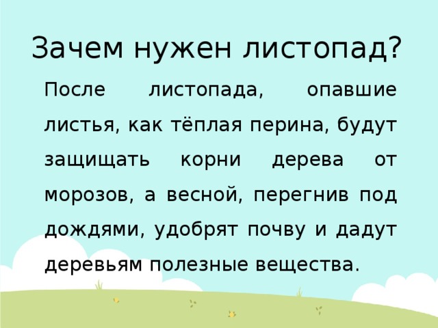 Зачем листопад