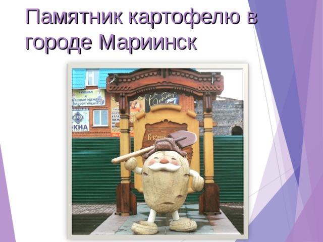 Памятник картофелю в городе Мариинск 