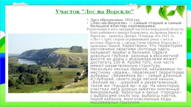 Заповедники белгородской области проект