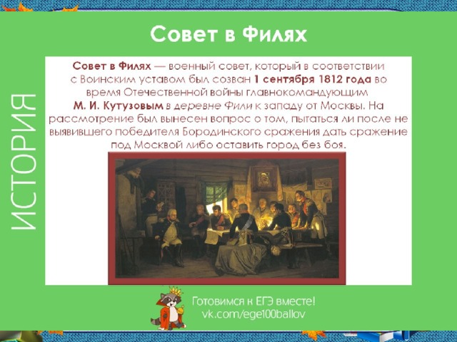 Совет в филях. Совет в Филях 1812 итоги. Военный совет в Филях участники. Военный совет в Филях итог. Совет в Филях 1812 кратко.