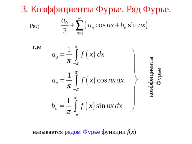 Ряд ф. Формулы коэффициентов ряда Фурье. Ряд Фурье формулы вычисления коэффициентов. Вторая формула ряда Фурье. Как определить коэффициенты ряда Фурье.