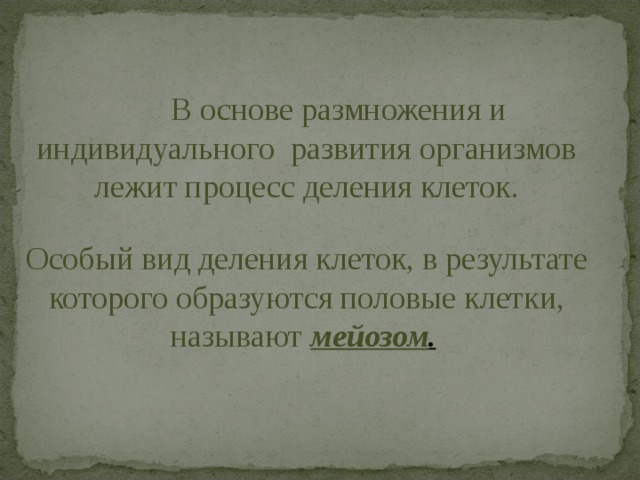 План что лежит в основе роста организмов