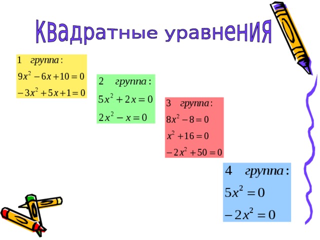 План конспект на тему неполные квадратные уравнения