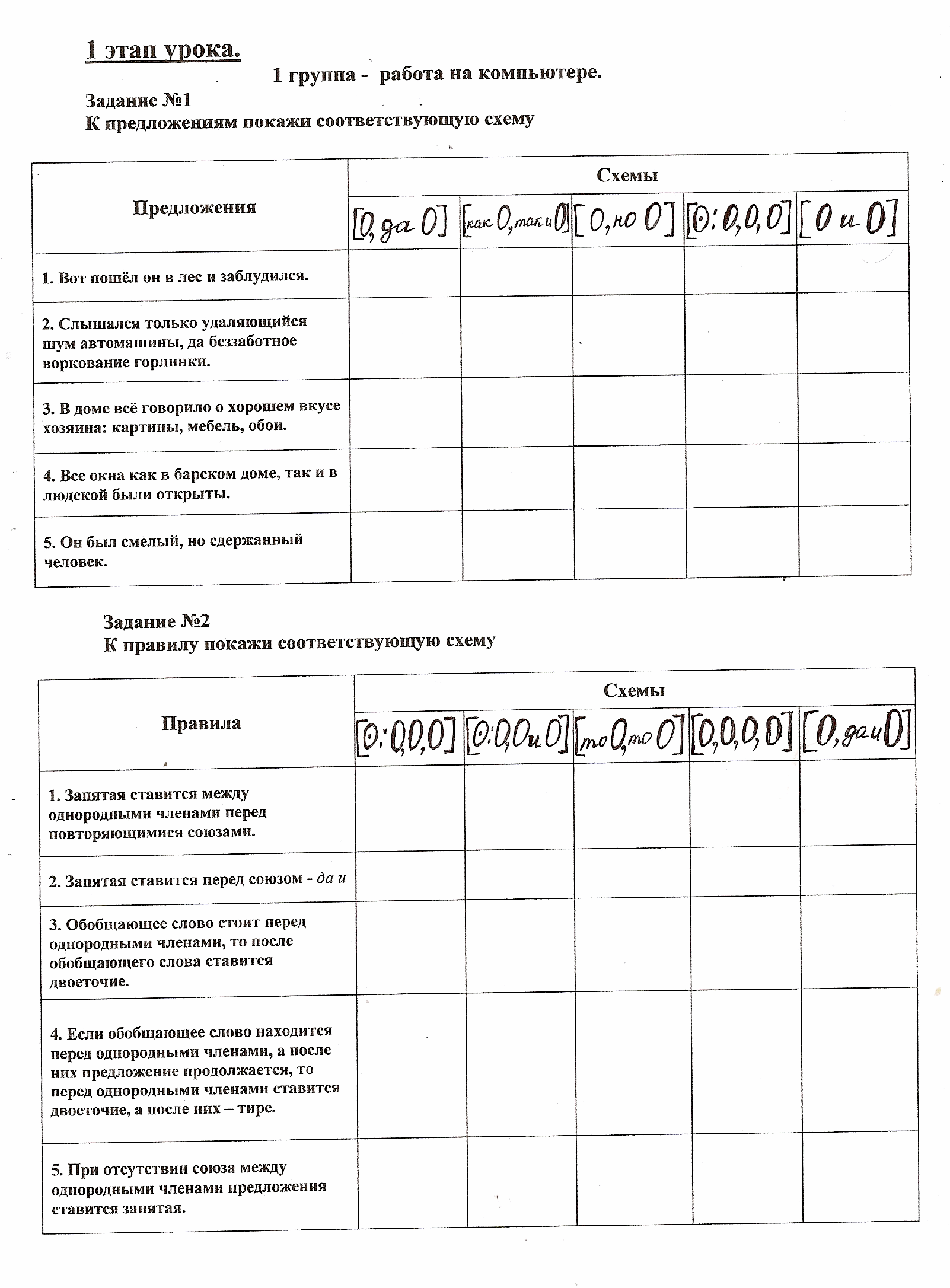 Однородные члены предложения и знаки препинания при них