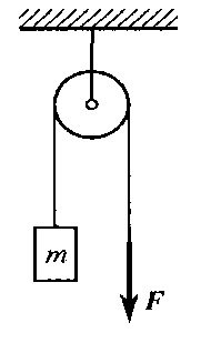 Груз массой 10 кг поднимают. Груз веревка через блок вес. Сила груза через блок. Силы действующие на верёвку с грузом. К одному концу веревки перекинутой через блок подвешен груз массой 10.