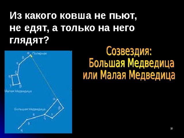 Капитан ответил большая медведица похожа на перевернутый ковш схема предложения